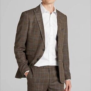 Joseph Abboud Brown Checkered Jacket